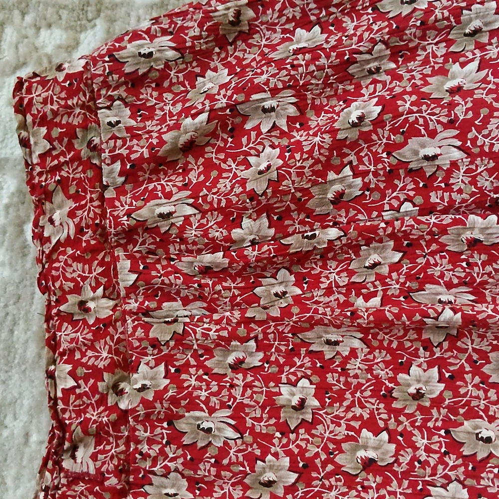 Talbots Petite Floral High Waisted High Rise Pleated Pants M Red White - Picture 6 of 16